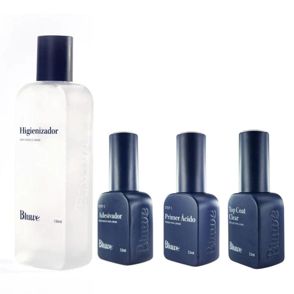 Kit Bluwe Preparadores Primer Adesivador Prep Hig. Top Coat
