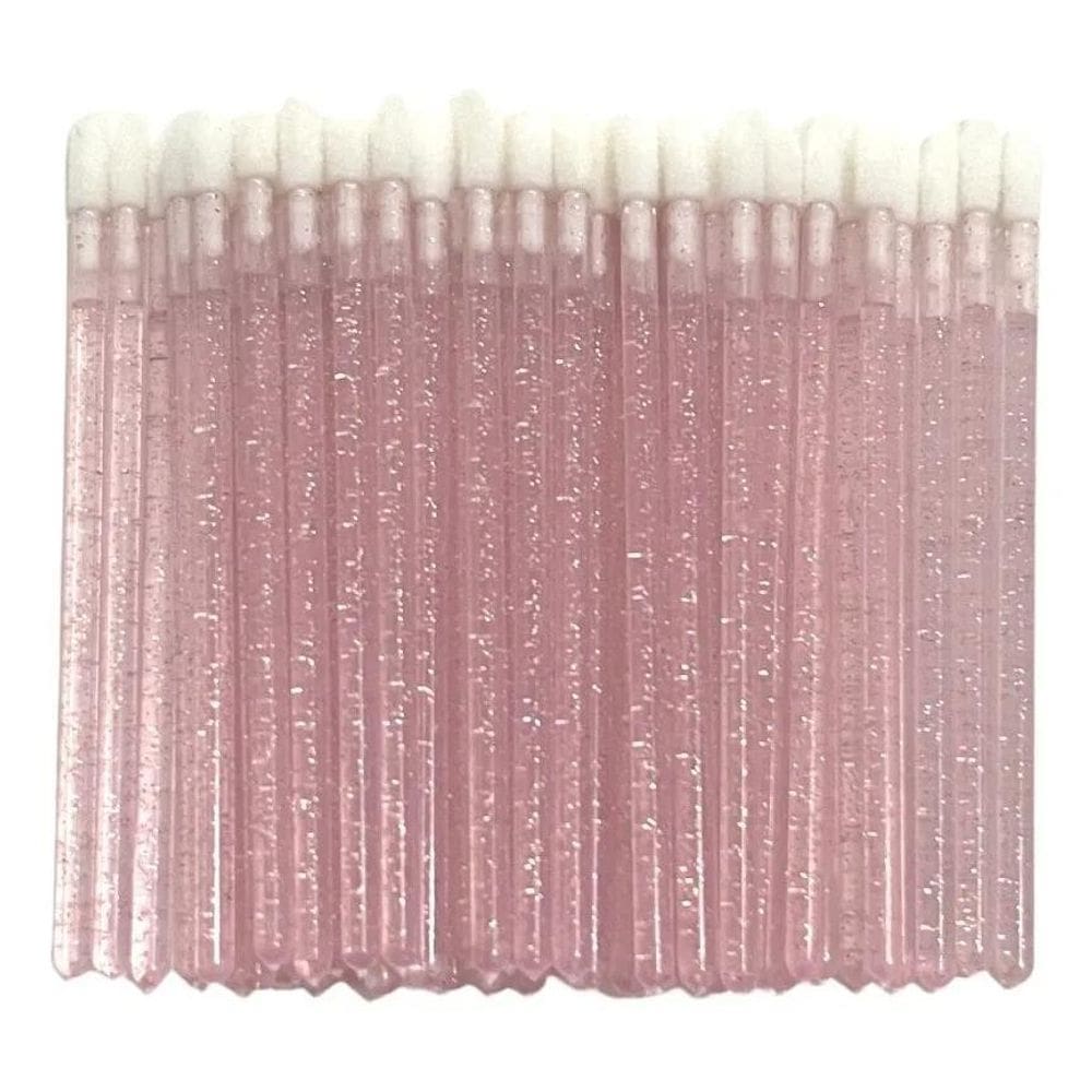 2X 200 Pincel/Aplicador Descartável De Batom Gloss Cor Rosa