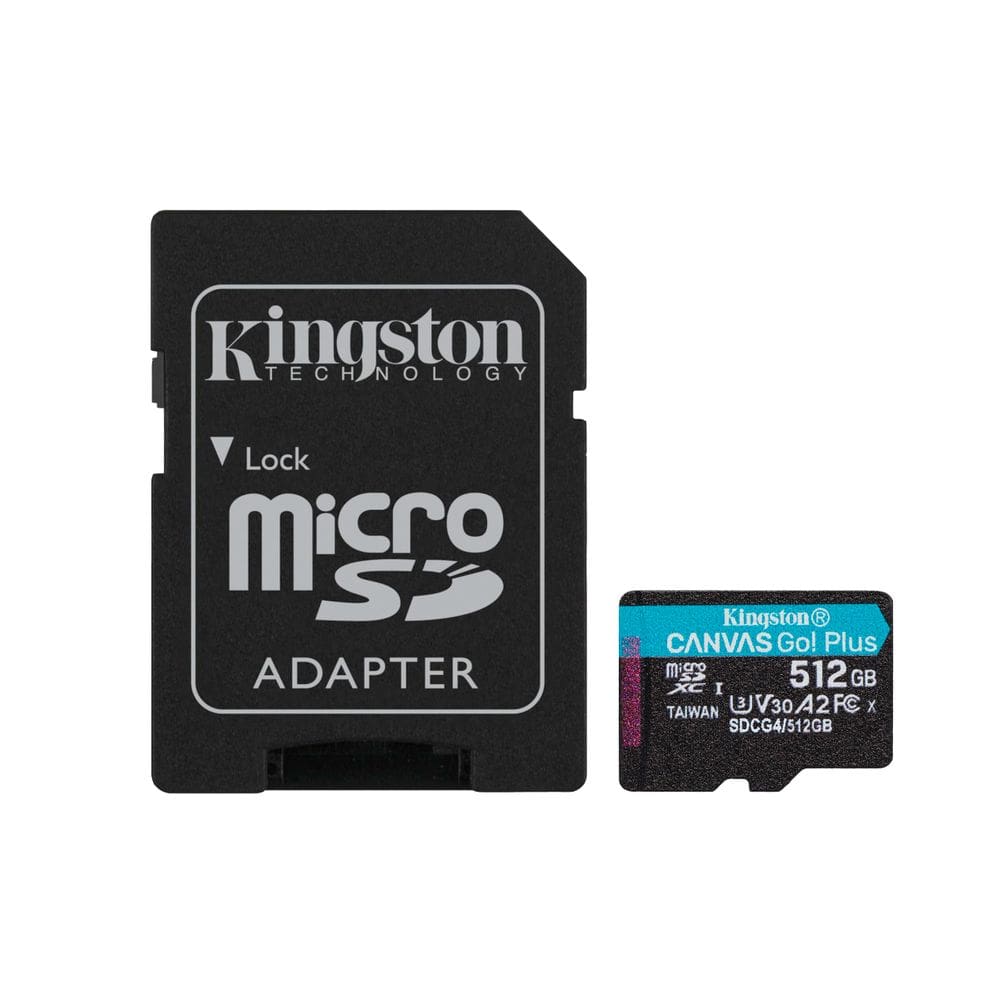 Cartão microSD Kingston Canvas Go Plus 512 GB Classe 10 U3 V30