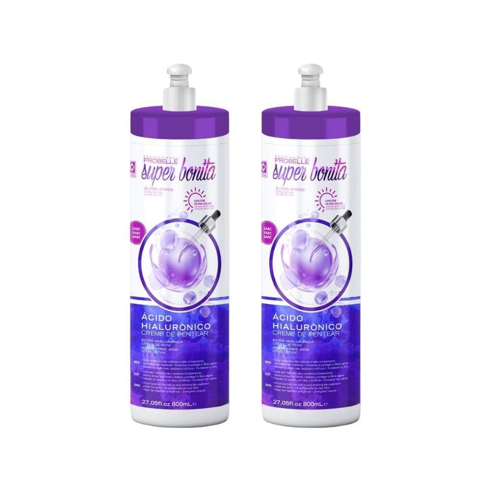 Creme Para Pentear Probelle Super Bonita 800Ml Acid Hial-2Un