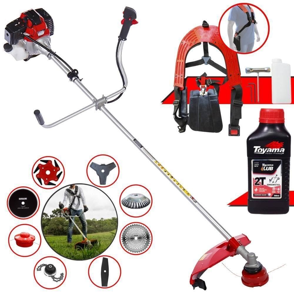 Roçadeira Robusta 8 Em 1 Toyama Rt52l 52cc + óleo Toyama 2t