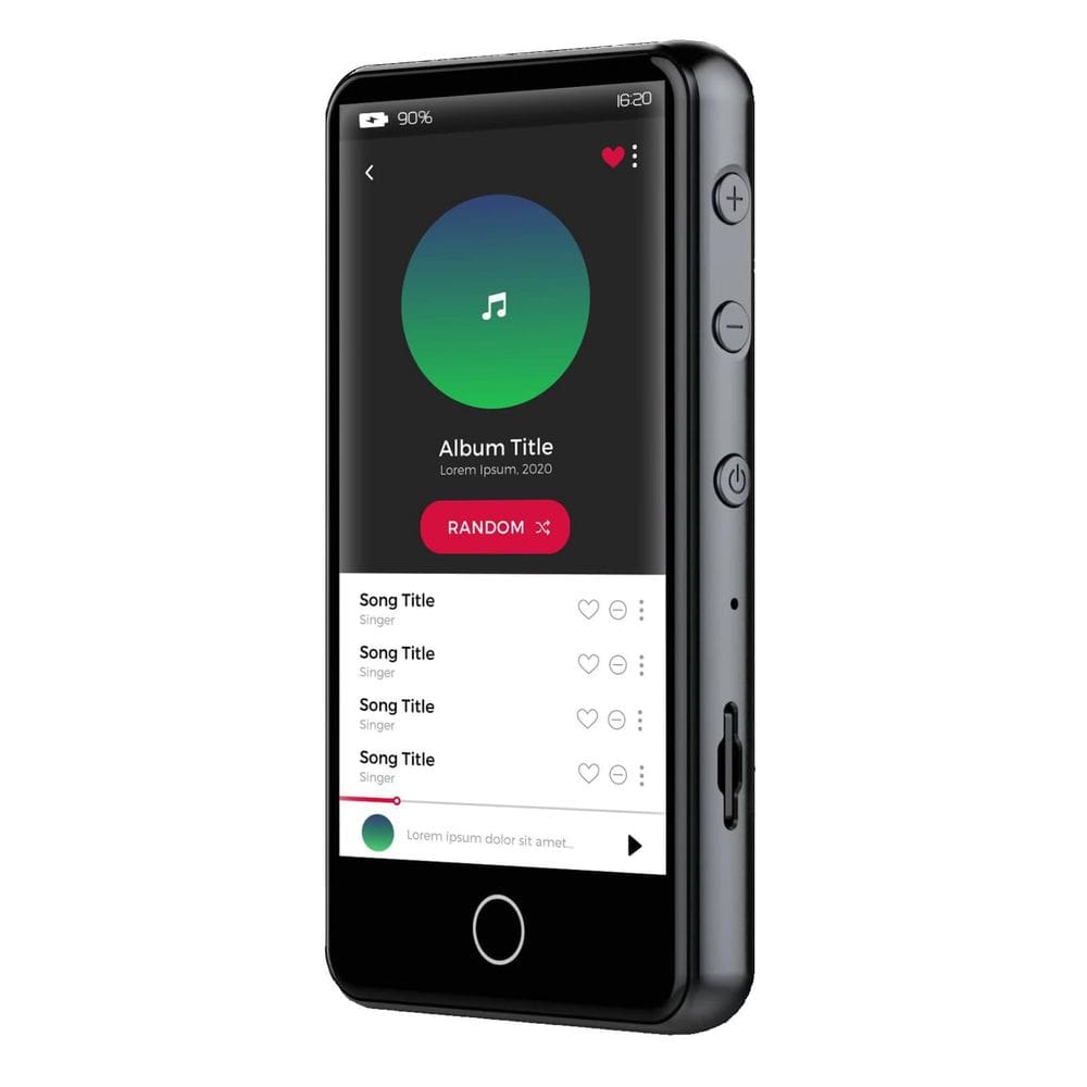 Leitor MP3 Samvix Penson Master 16GB com Bluetooth 5.0 Preto