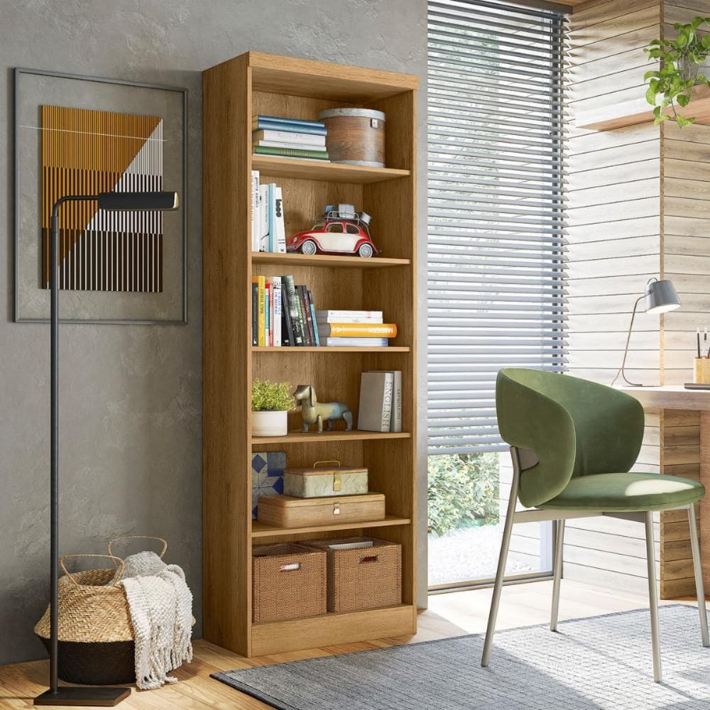 Livreiro Éfeso com Prateleiras p/ Itens e Variados Freijó Toq