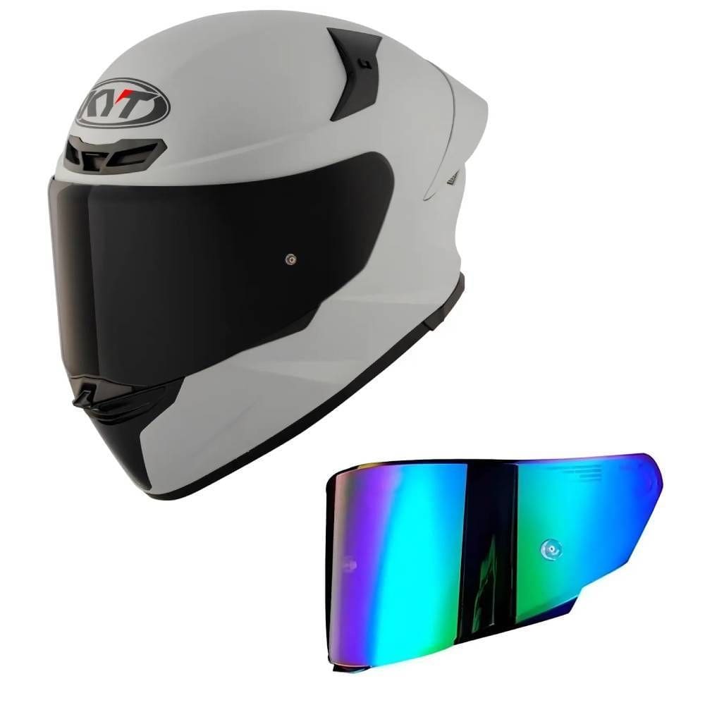 Capacete KYT TT Revo Plain Asp Cinza Fosco Mais Viseira Camaleão