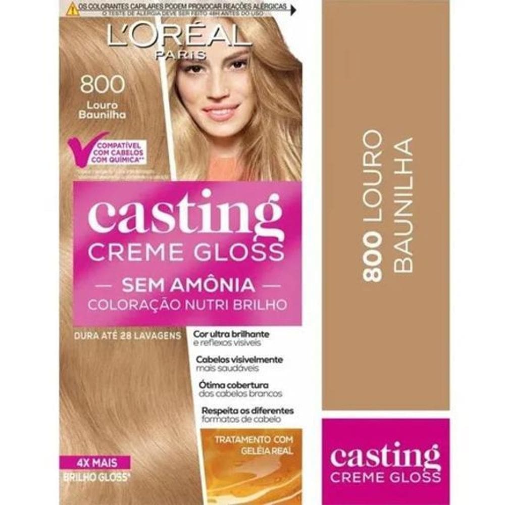 2X Tinta Casting Creme Gloss Lóreal Tom Louro Baunilha 800