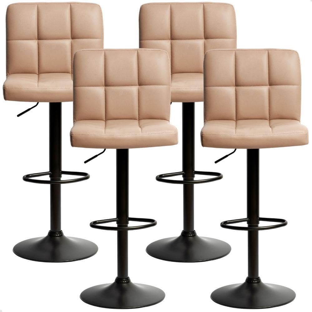 Banquetas Gomos Confort Giratória Estofada Cozinha Kit 04 Un Bege