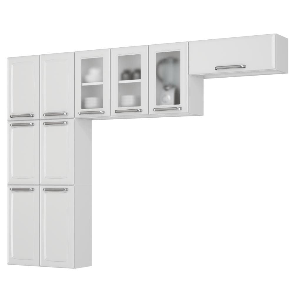 Armário de Cozinha Completa Itatiaia Luce 245cm em Aço Branca