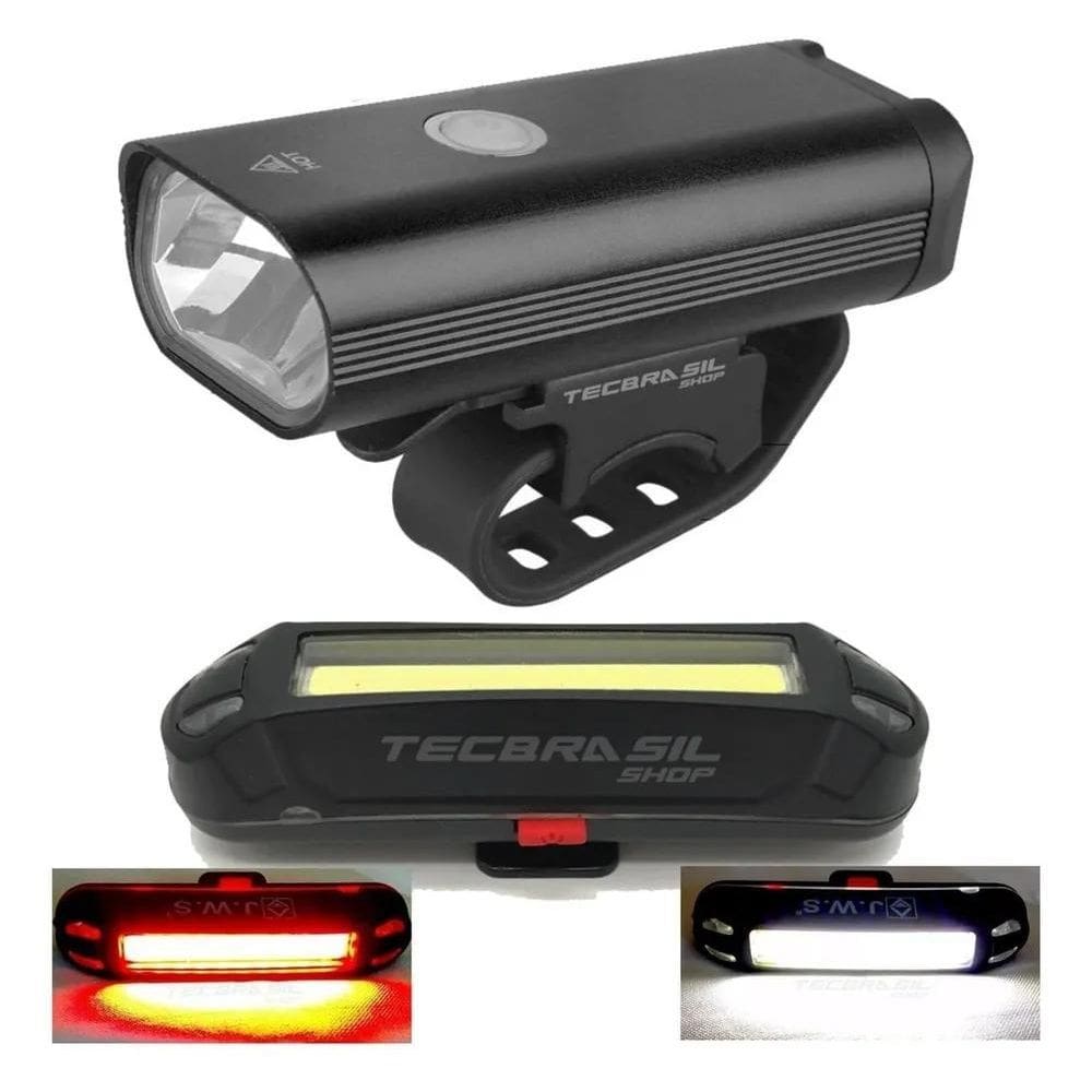 Kit Bike Farol Lanterna Sinalizador Recarregável Usb K55 Cor