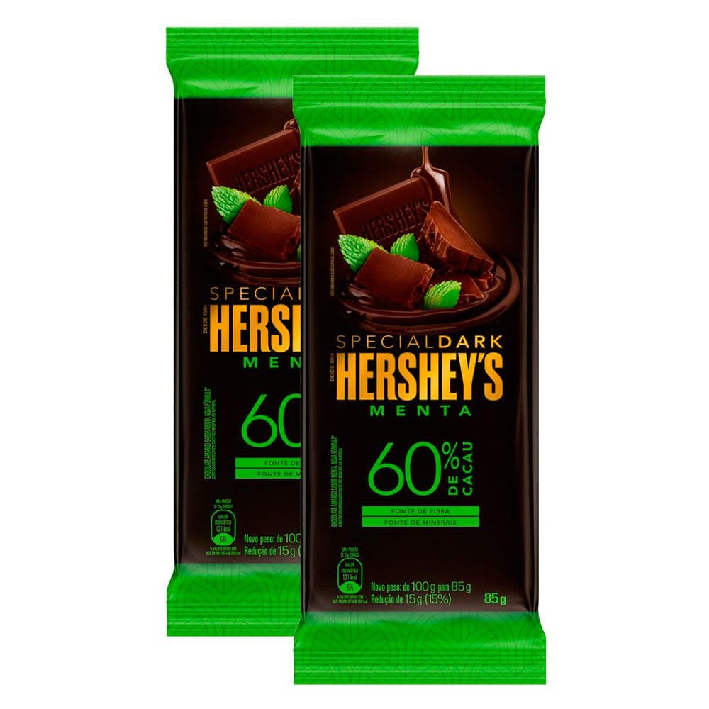 Kit 2 Chocolate Hershey`s Special Dark Menta 85g