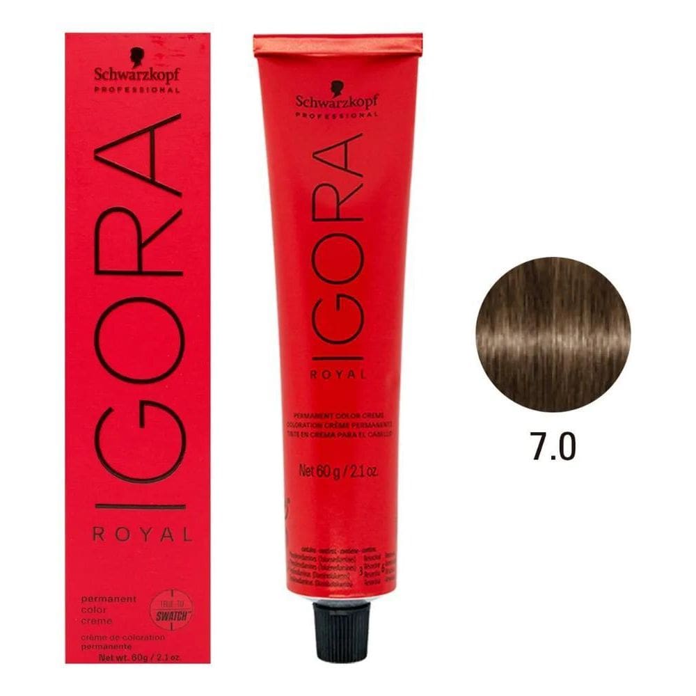 2X Schwarzkopf Igora Royal Tintura Cabello Tono 7.0 60Gr Loc