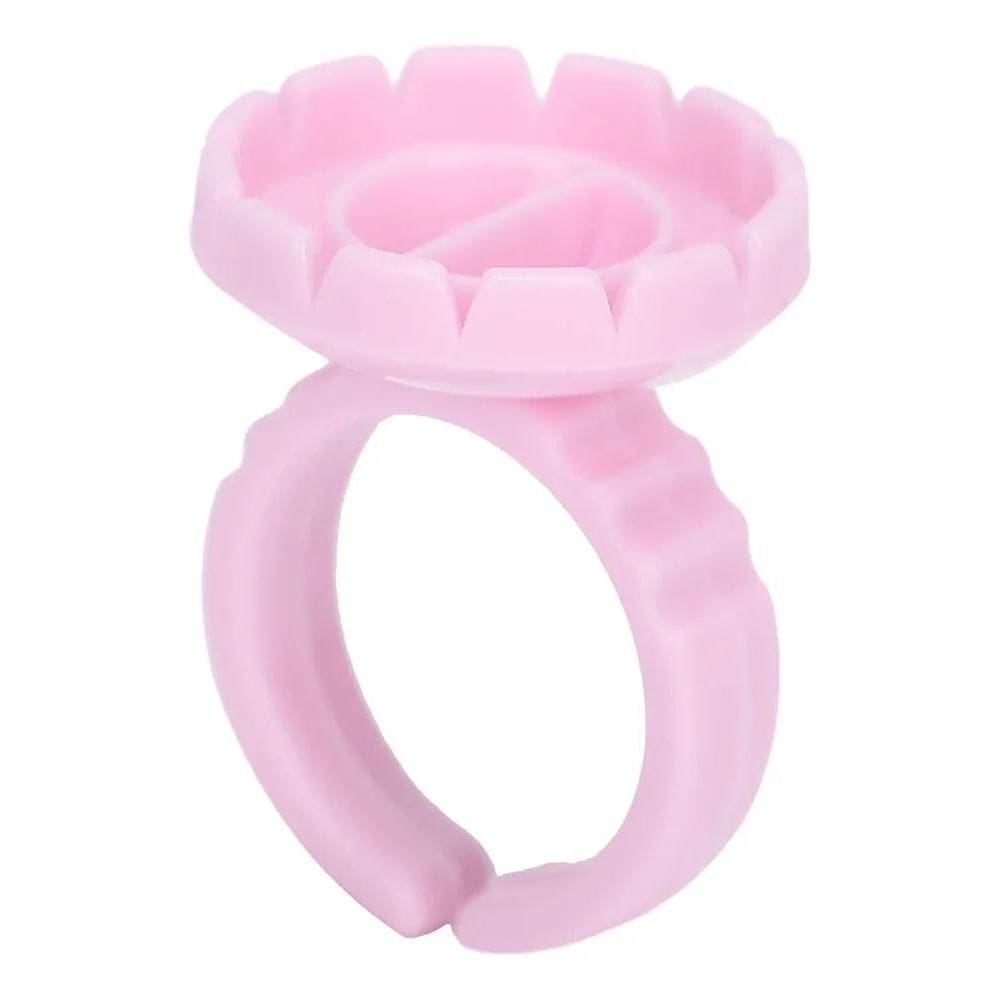 2X 100 Anel Porta Cola Batoque Flor Descartável Extensão Cíl