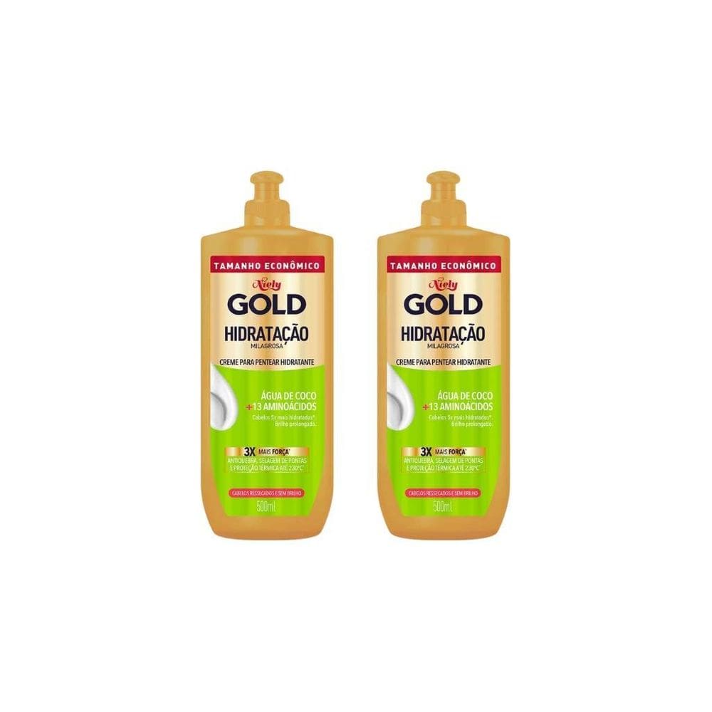 Creme Para Pentear Niely Gold 500Ml Hidrataçao-Kit C/2Un