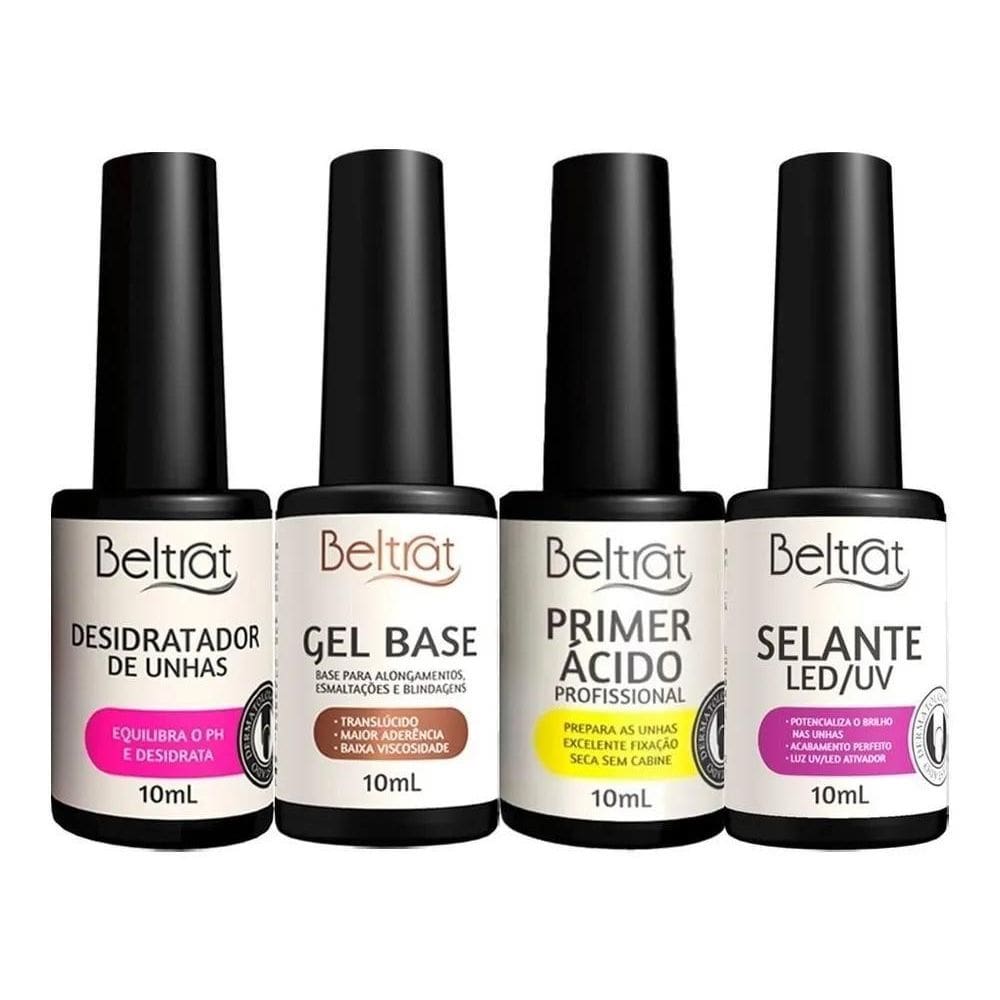 Kit Blindagem Das Unhas Preparadores E Gel Capa Base Beltrat