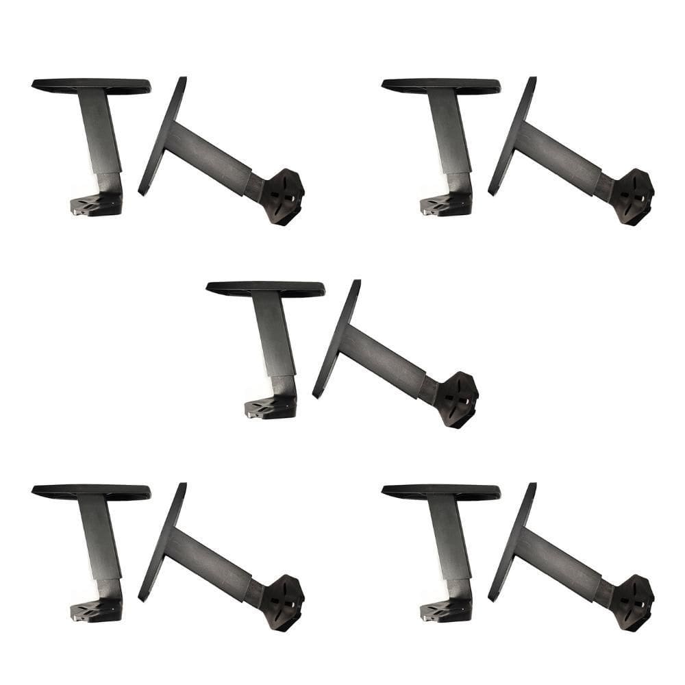 Kit 5 Par De Braços T Regulavel Ergonômico Plástico Preto