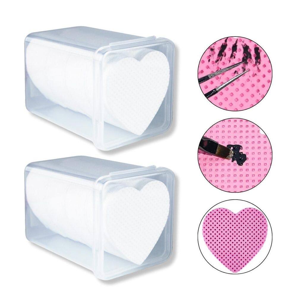 Kit 2 Potes Lenço Coração Limpeza Pincel Pinça Removedor