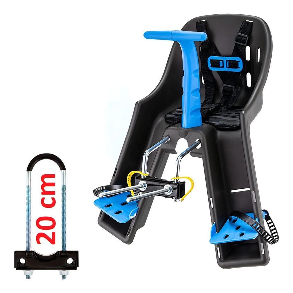 Cadeirinha Baby Bike Grafite Com Azul Coletiva Kf400Az 84414