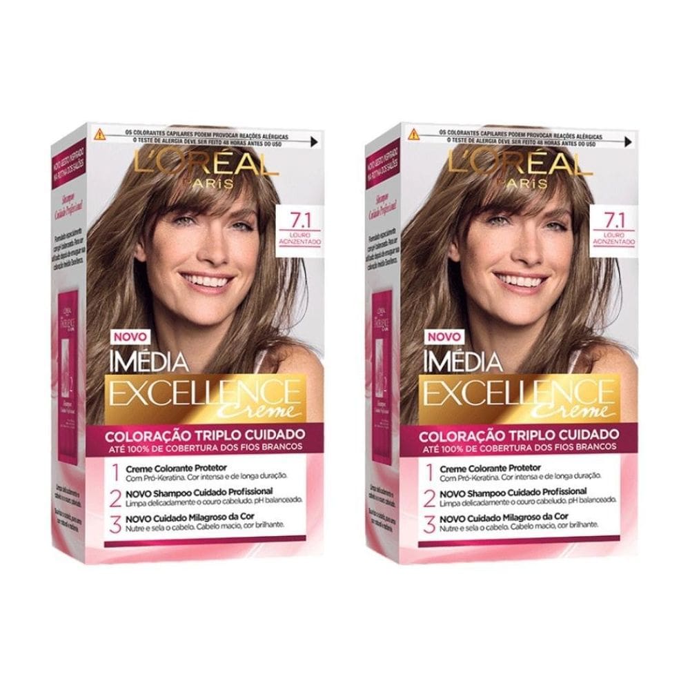 Coloraçao Imedia 7.1 Louro Acinzentado - Kit Com 2Un