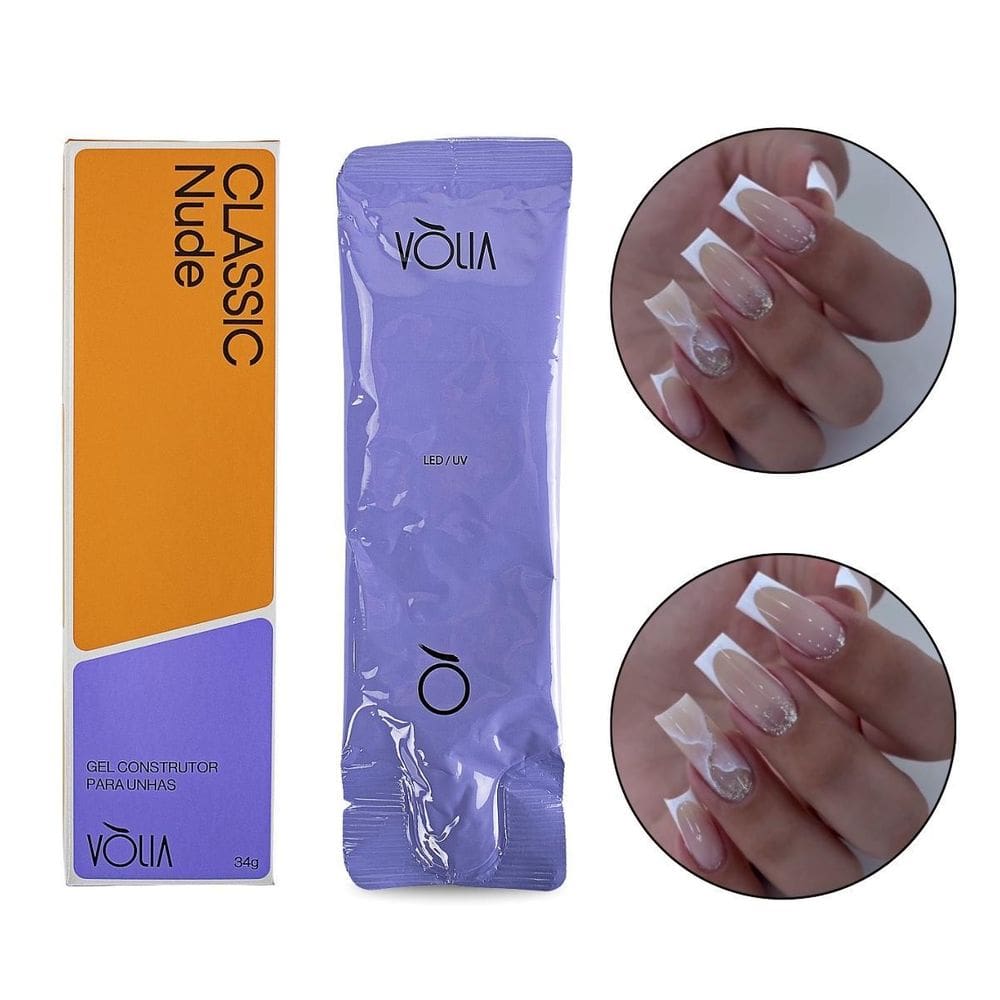 Sachê Gel Classic Nude Alongamento De Unhas Led/Uv 34G Vlia