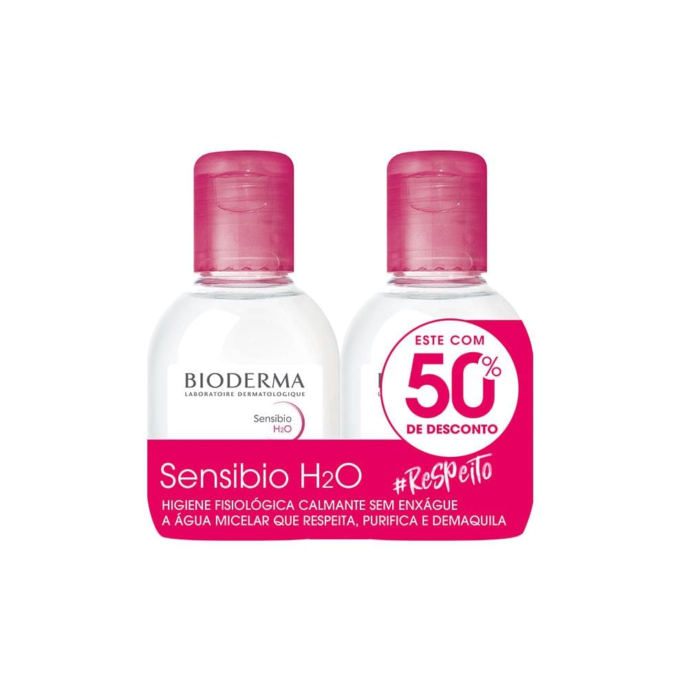 Kit Sensibio H2O Bioderma Água Micelar 100ml e Ganhe 50% de Desconto na Segunda Unidade de 100ml