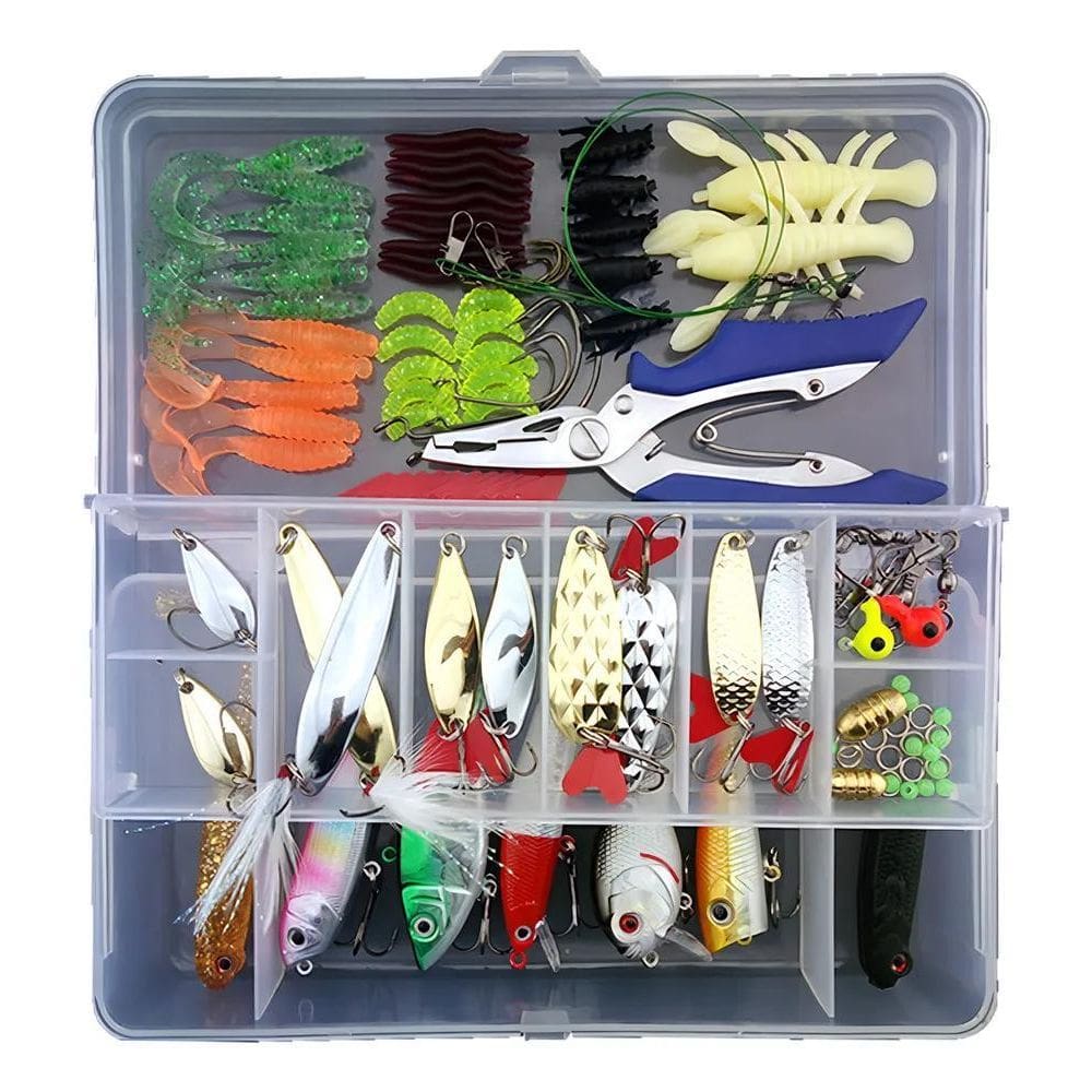 2X Kit 108 Unidades Iscas Artificiais Pesca Tilapia Peixes C