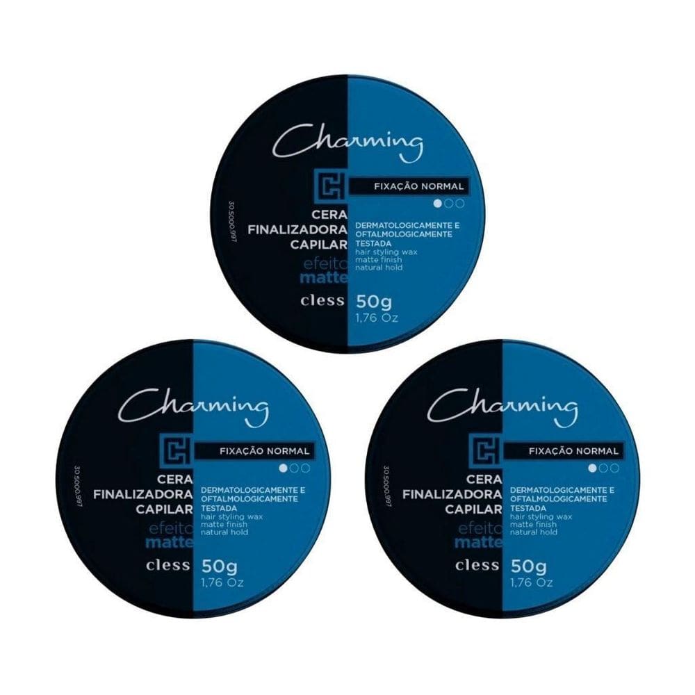 Cera Charming Capilar 50G Efeito Matte Normal - Kit Com 3Un