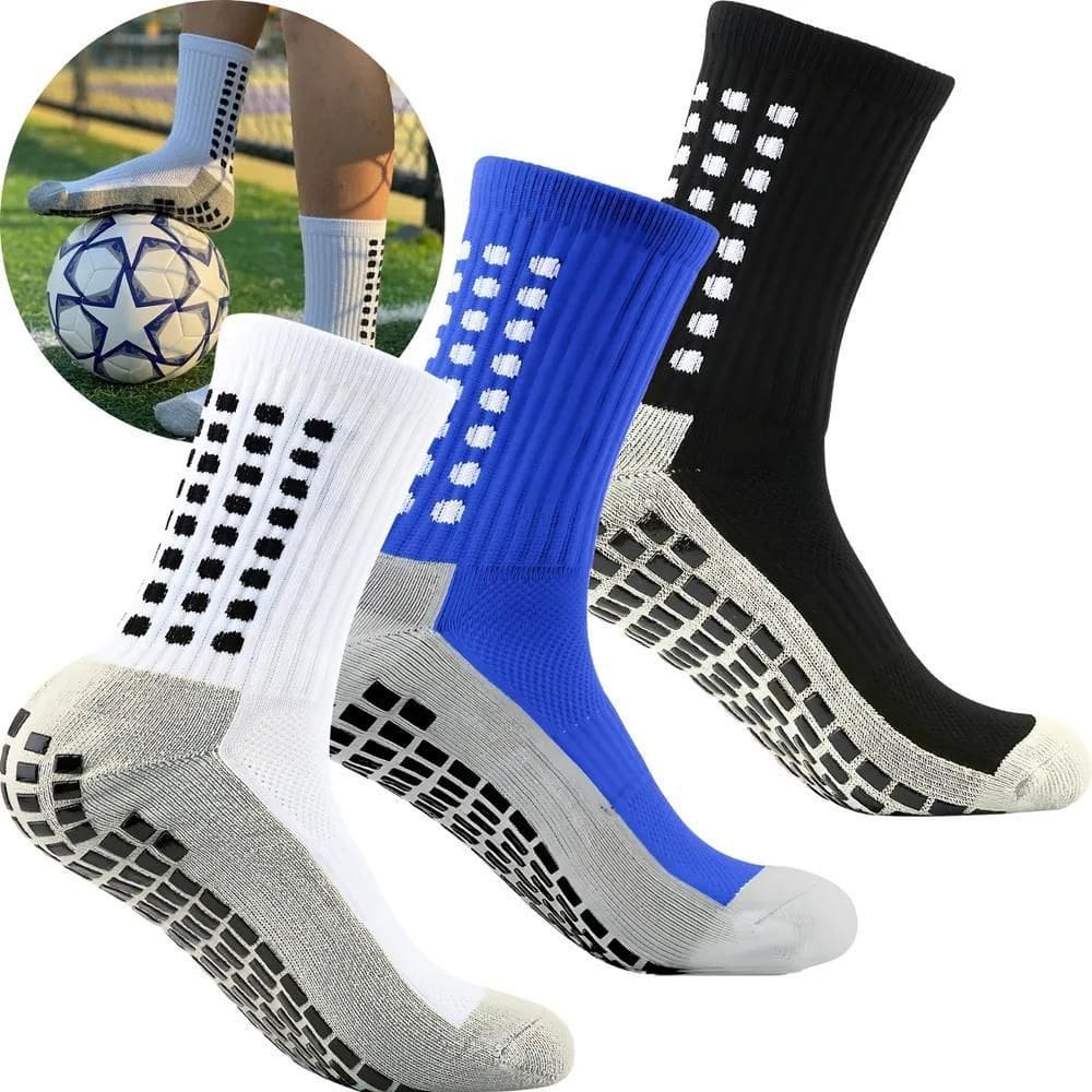 2X Kit 3 Pares Meia Antiderrapante Futebol Treino Corrida Sp