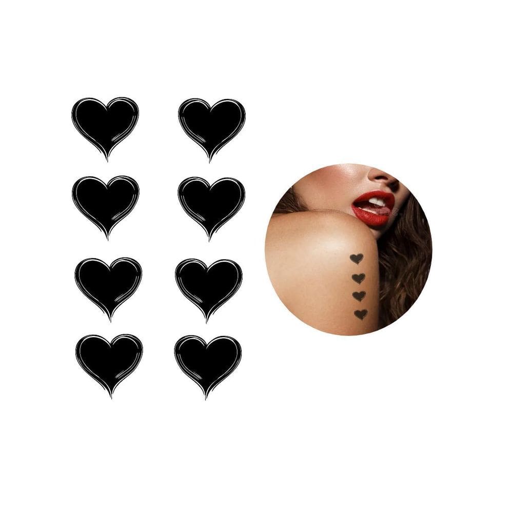 Tatuagens Temporárias Modelos Corações Detalhes Mensangem