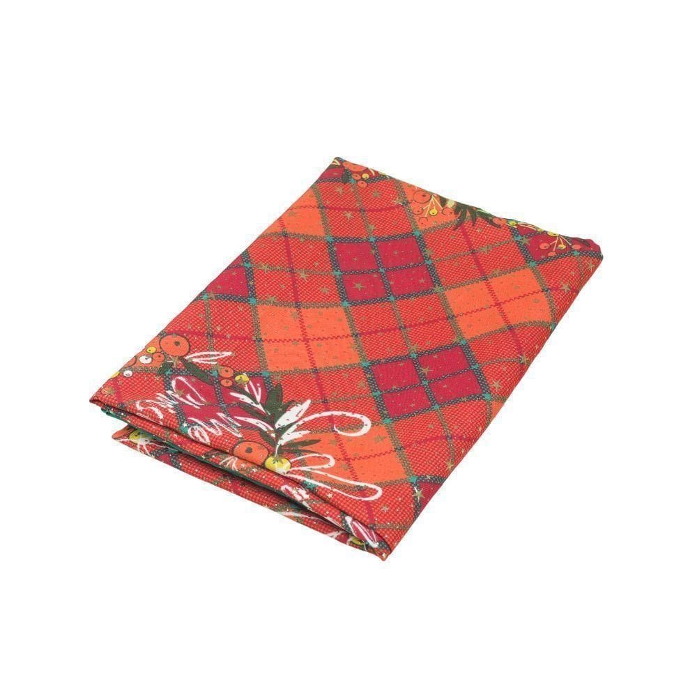 Toalha De Mesa Estampada Brilhare 1 Peça 1,45m X 1,45m 4 Lugares 100% Poliéster Tecido Oxford Natal - Estampa 2 Verde