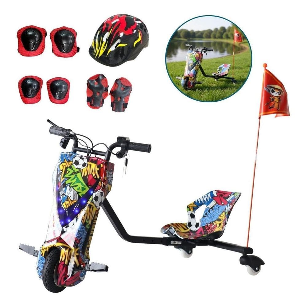 Triciclo Drift Elétrico 250W Com Kit De Proteção Bw229