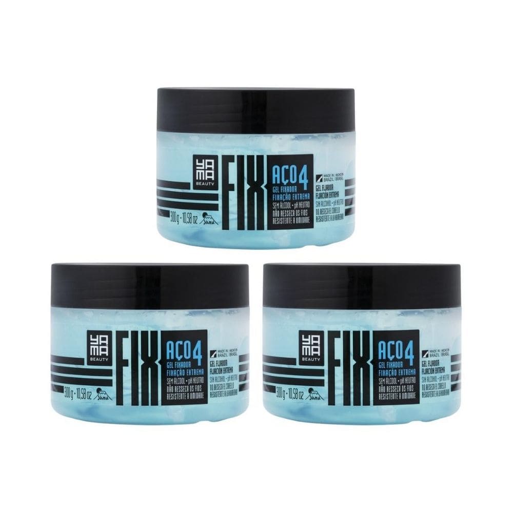 Gel Fixador Yama Fix 300G Aço - Kit Com 3Un