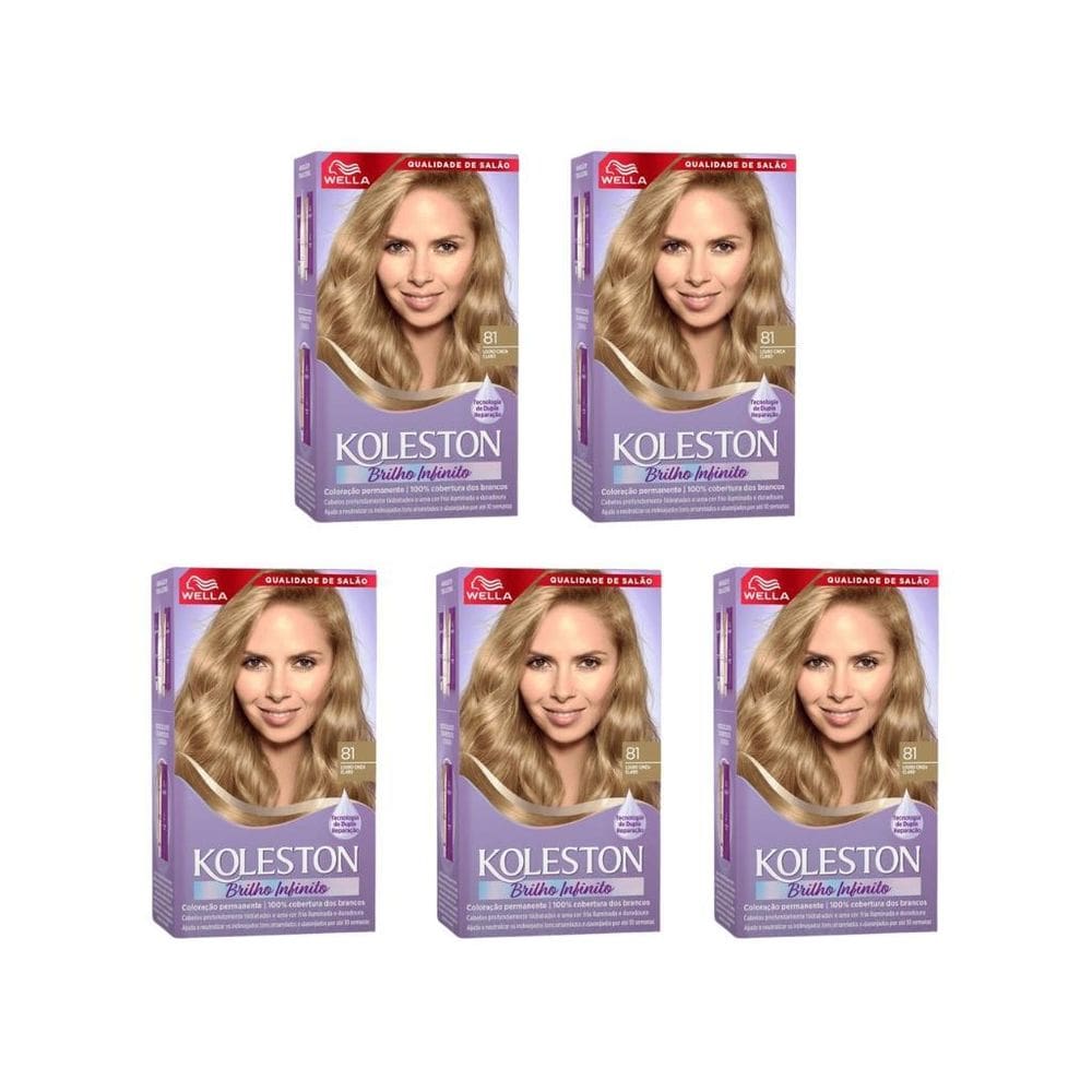 Coloraçao Koleston 81 Louro Cinza Claro-Kit C/5Un