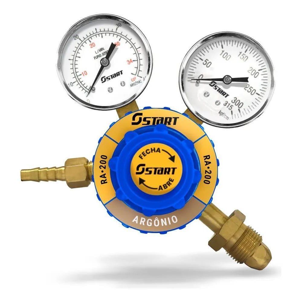2X Regulador Para Cilindro De Argônio Com 2 Manômetros Ra200