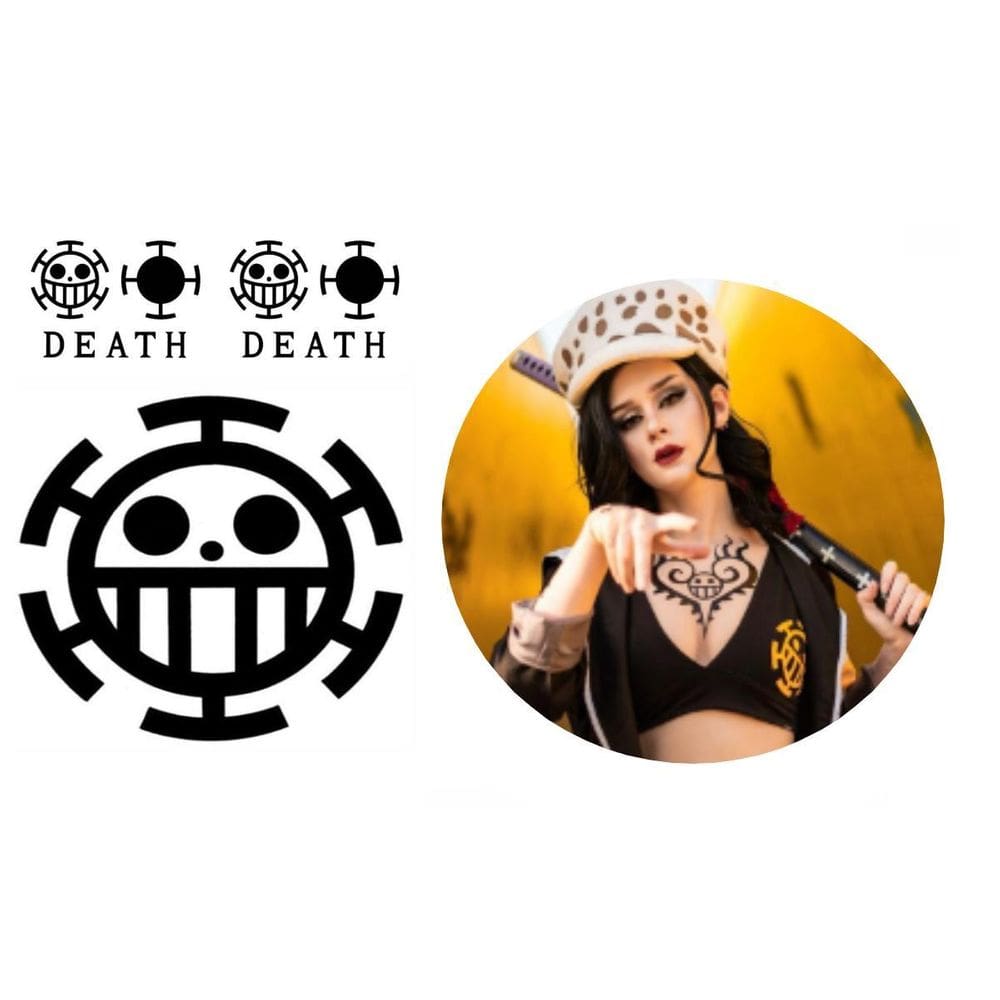 Tatuagem Temporária D. Water Law One Piece Cosplay