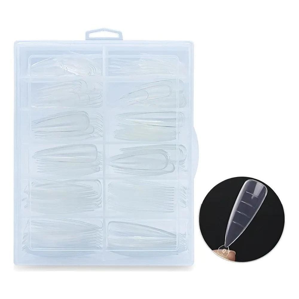 2X Molde F1 Stiletto Tips Unhas De Gel Porcelana 100 Und