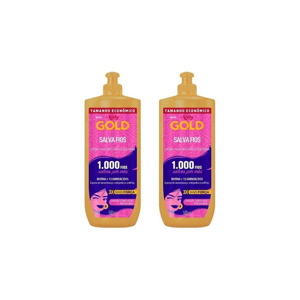 Creme Para Pentear Niely Gold 500Ml Salva Fios-Kit C/2Un