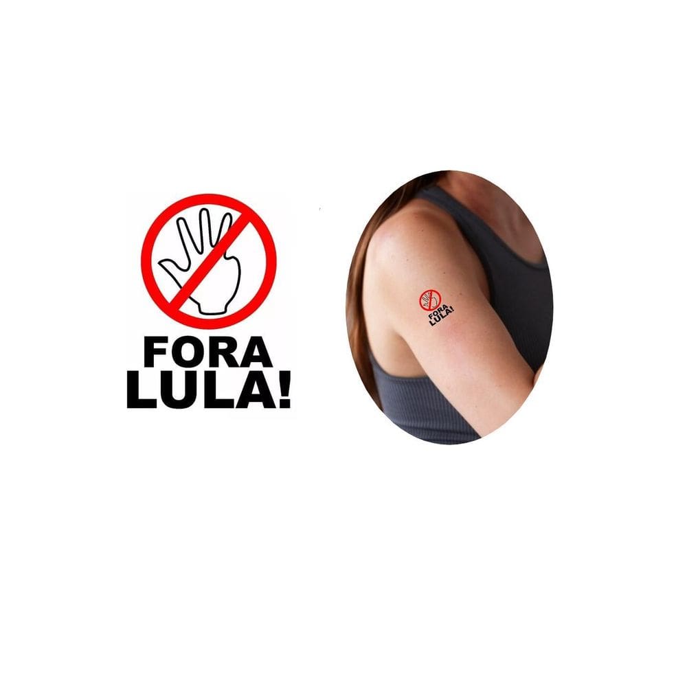 Tatuagem Temporária Fora Brasil Democrácia