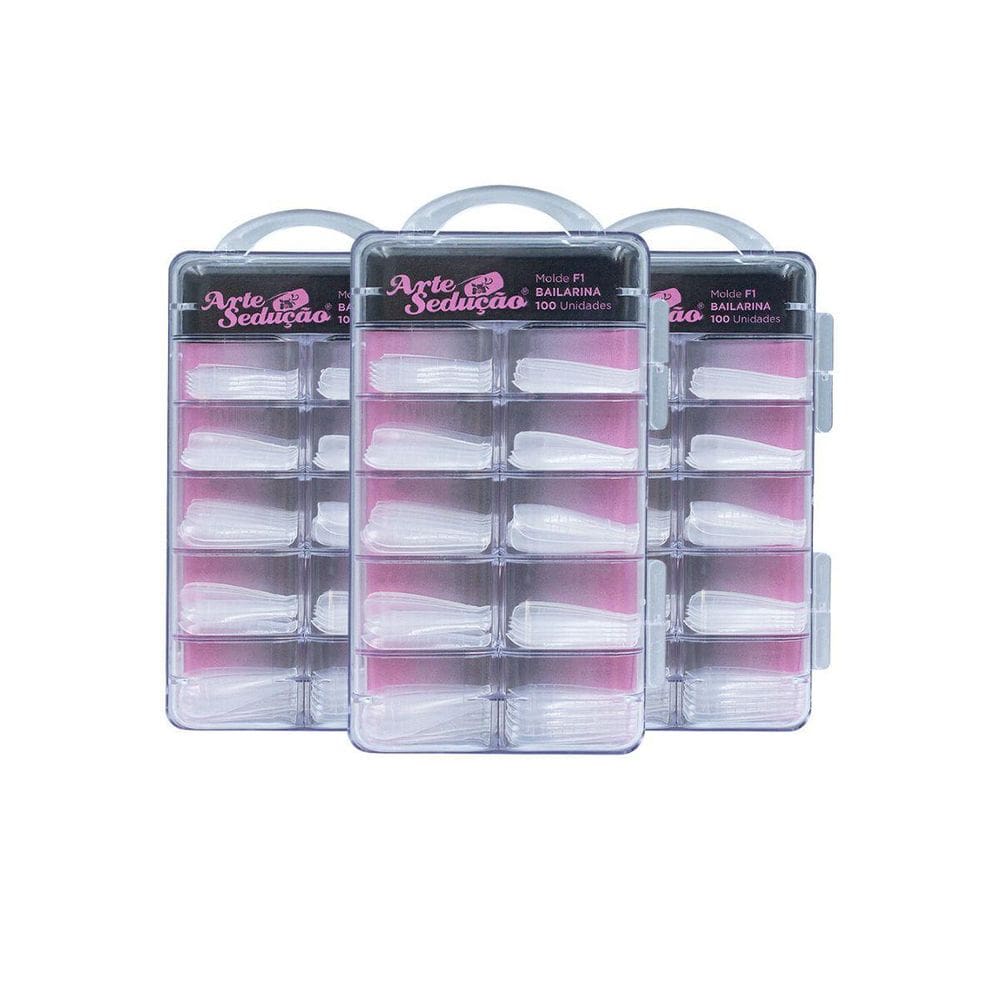Kit 300 Molde F1 Bailarina Unhas De Gel Poligel Arte Sedução