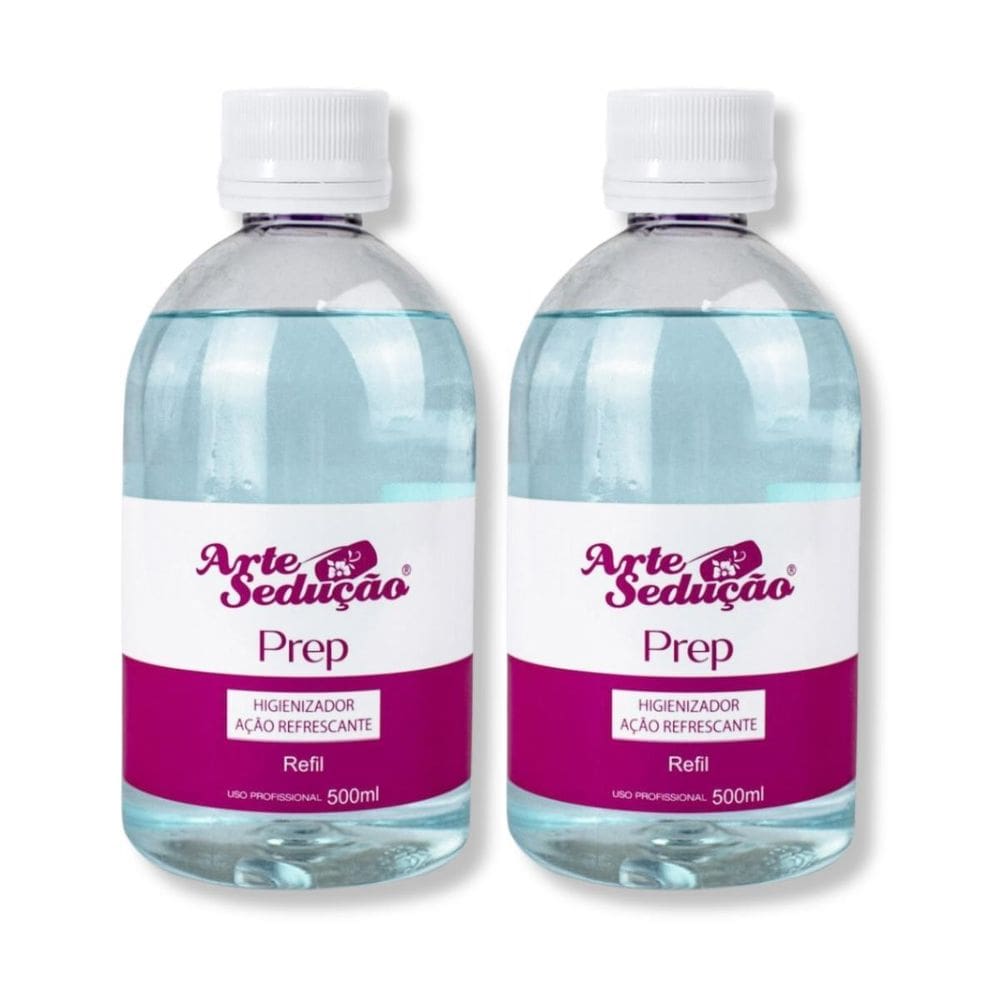 Kit 2 Prep Refil 500Ml Limpeza Instrumento Mãos Arte Sedução