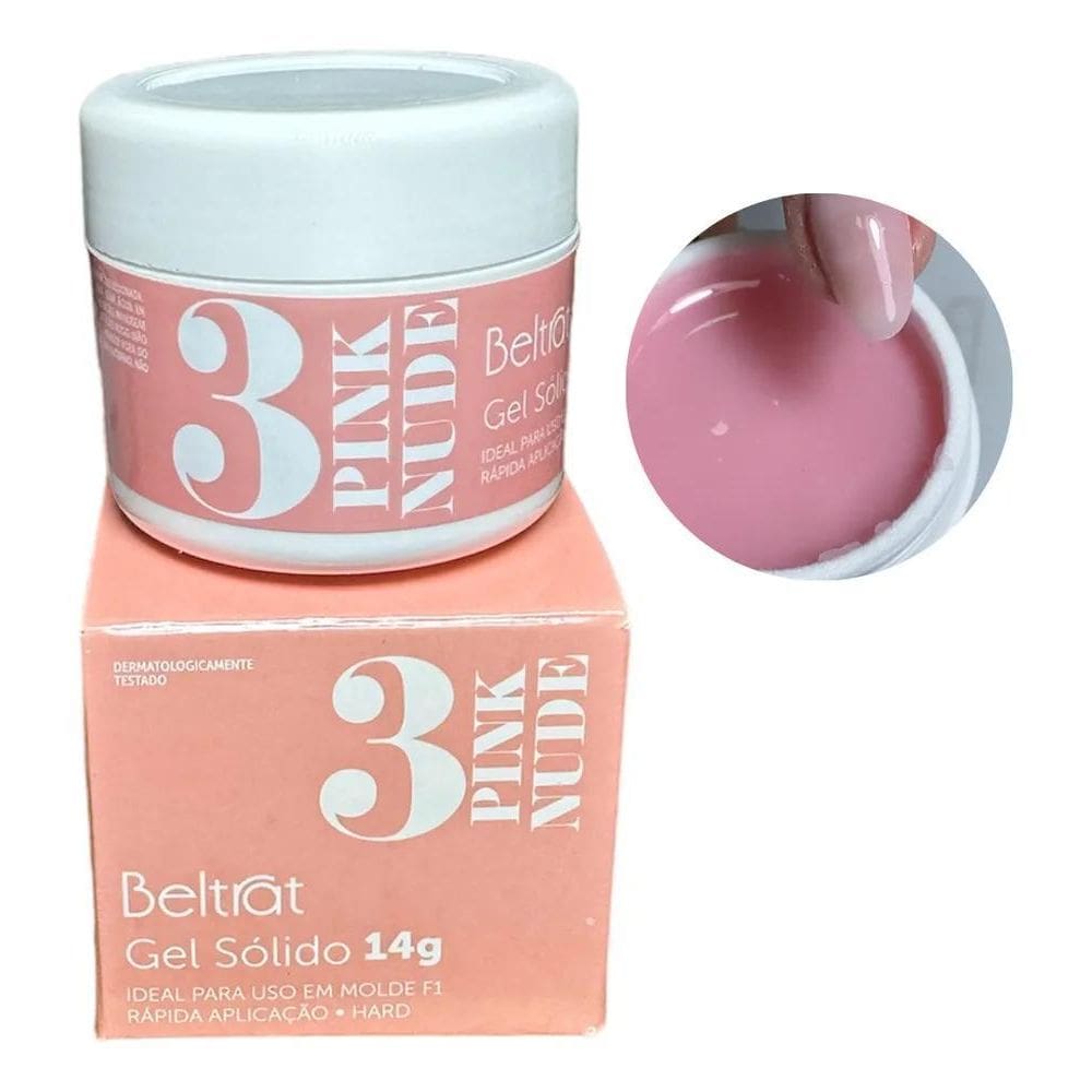 2X Gel Solido Pink Nude Nº3 14G - Beltrat Cor 3 - Pink Nude