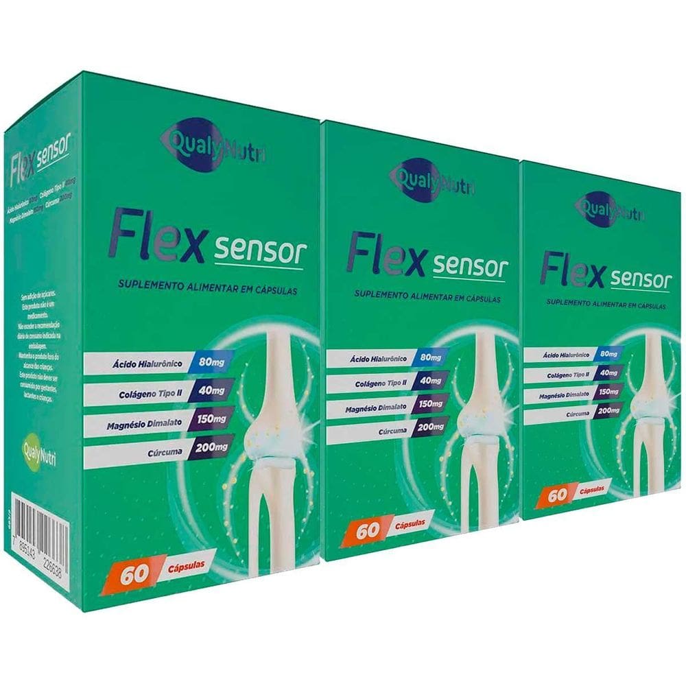 Kit Qualynutri Flex Sensor Com 3 Caixas De 60 Cápsulas Cada