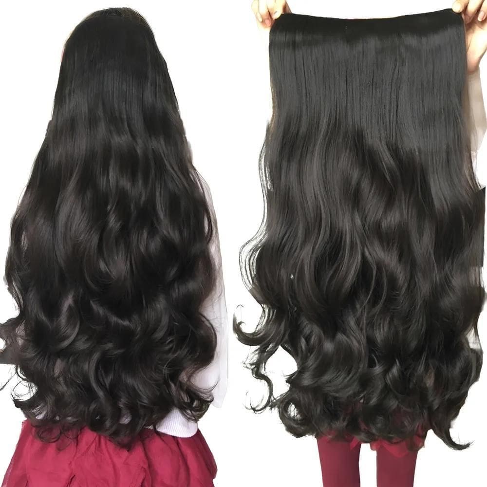 2X Aplique Tic Tac Cabelo Castanho Escuro - Pode Chapinha