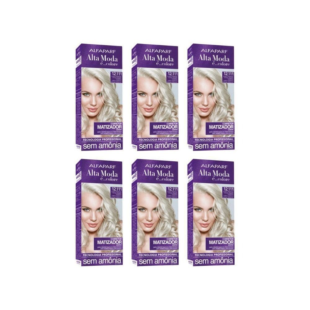 Coloraçao Alta Moda 12.111 Louro Plat Cza Sup Int 150G - 6Un