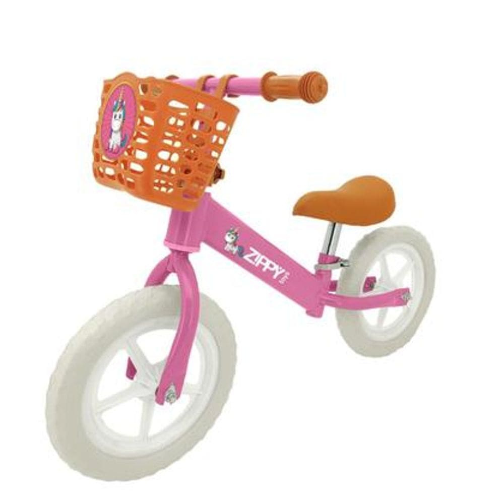 Bicicleta De Equilíbrio Aro 12 Com Cestinha +12 Meses Até 25kg Unicórnio Zippy Toys