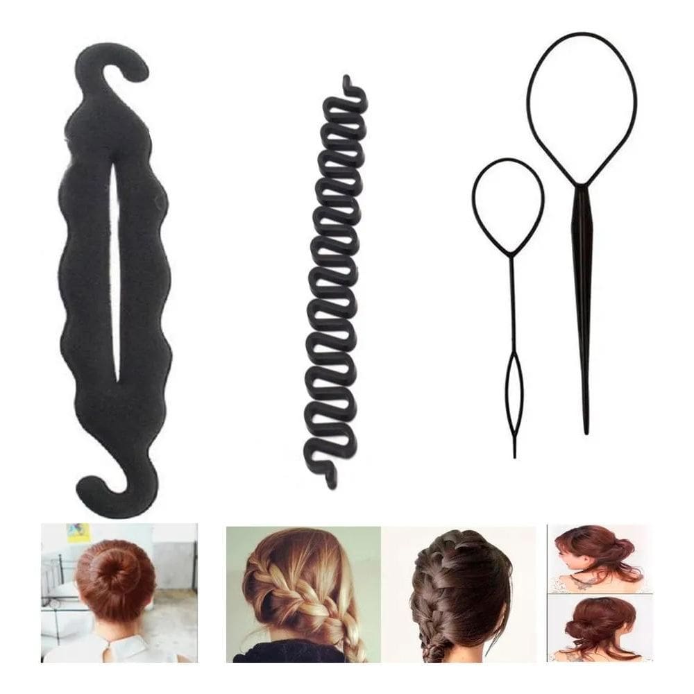 2X Kit C/4 Acessórios Para Cabelo Agulha Mágica E Coque Mági
