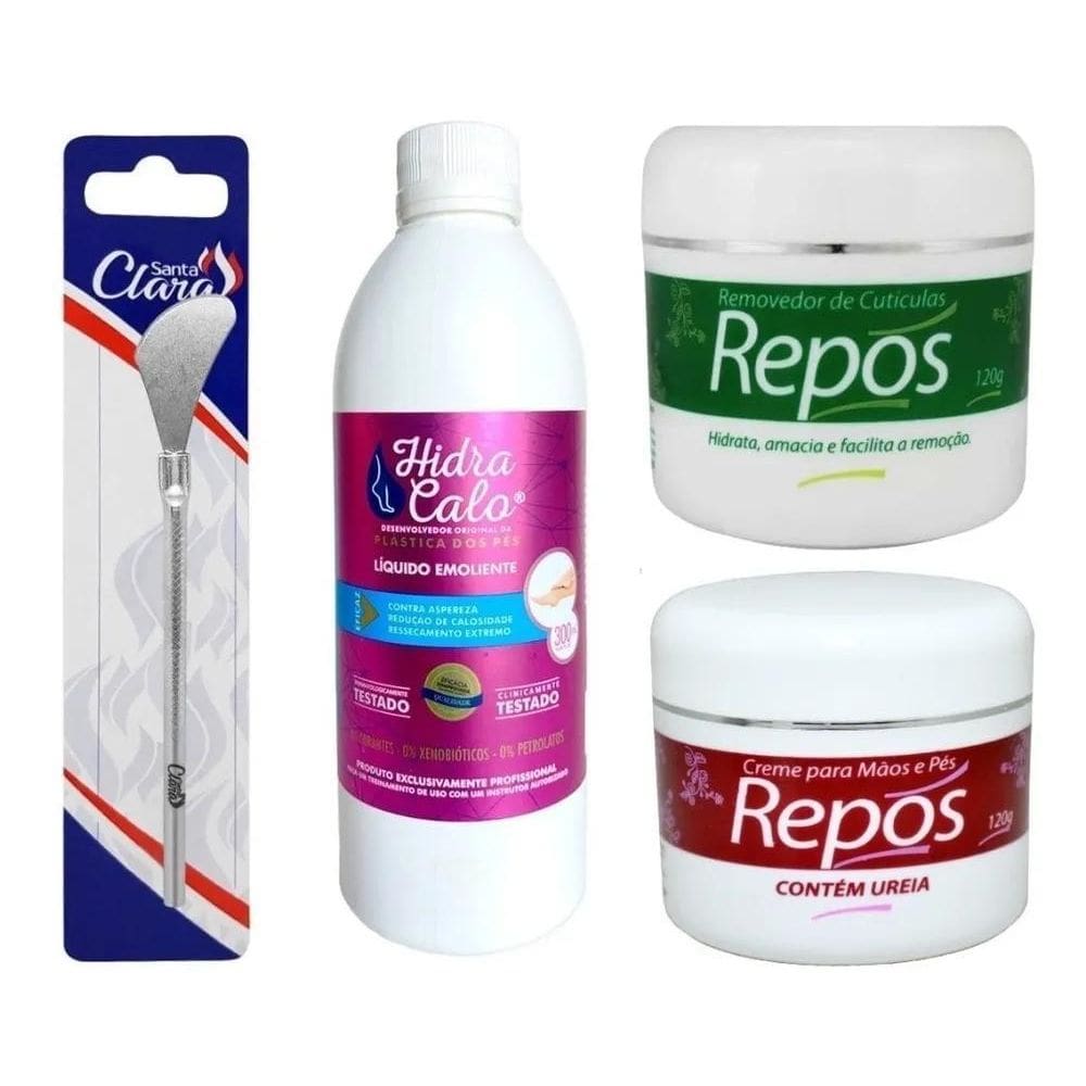 2X Hidracalo Plástica Dos Pés 300Ml+222+Removedor + Creme Ur