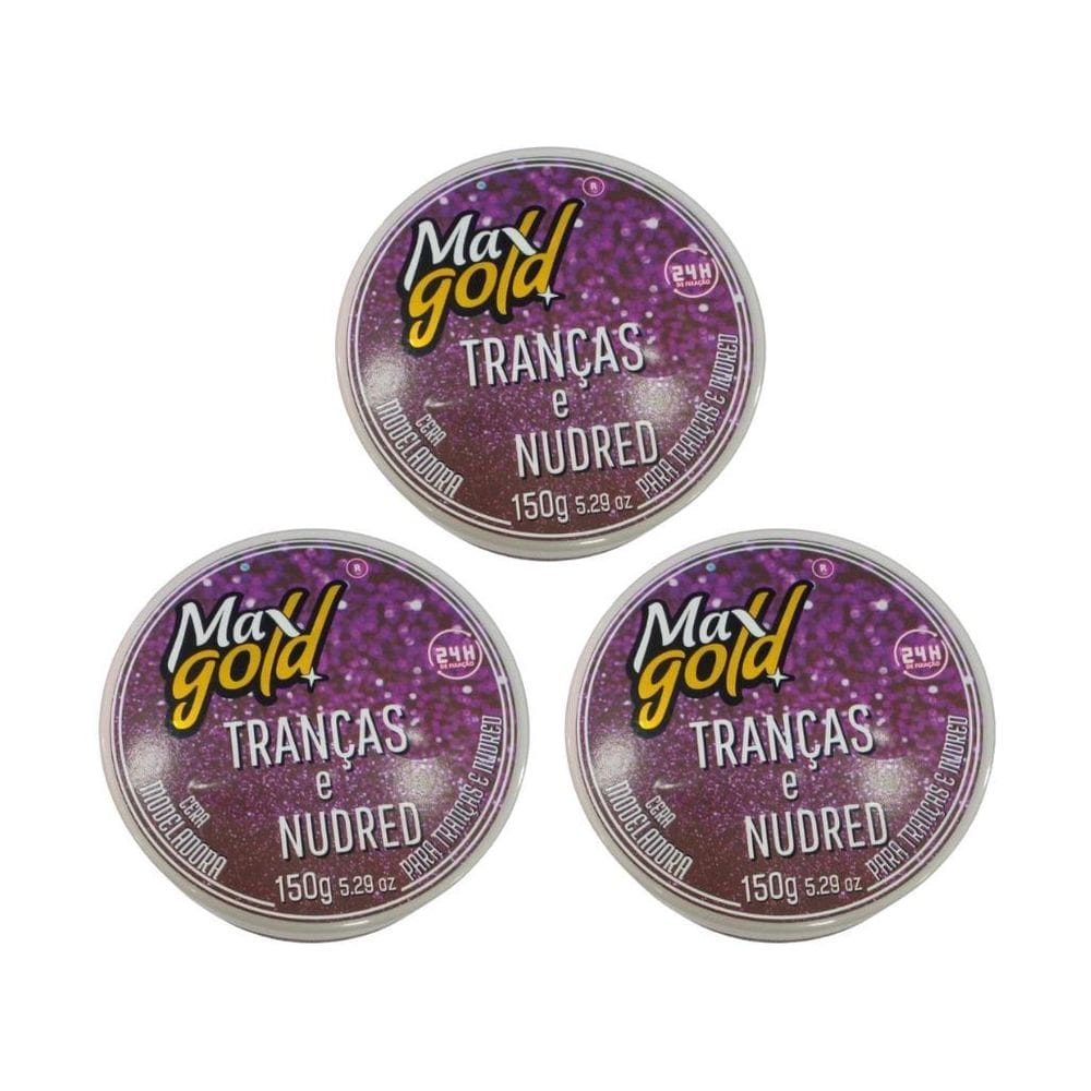 Cera Capilar Maxgold Modeladora Tranças E Nudred 150G - 3Un