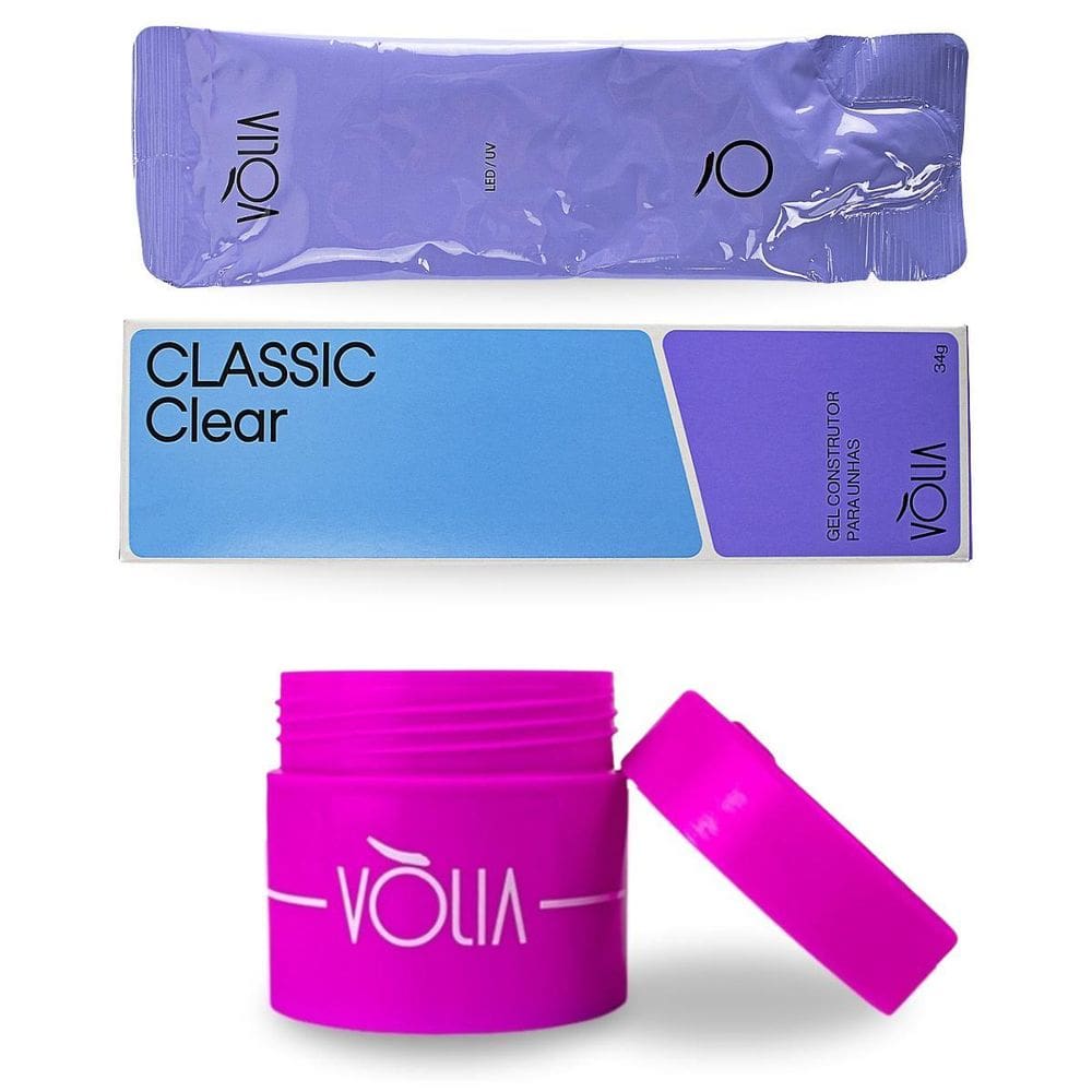 Refil Sachê Gel Led Uv Classic Clear, 34G + Pote Eco, Vlia