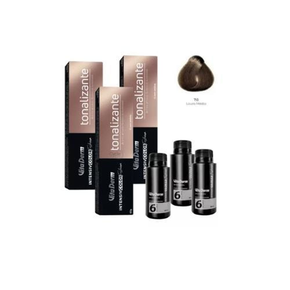 Kit Vita Derm Tonalizante 7.0 + Ox De 6 Volumes