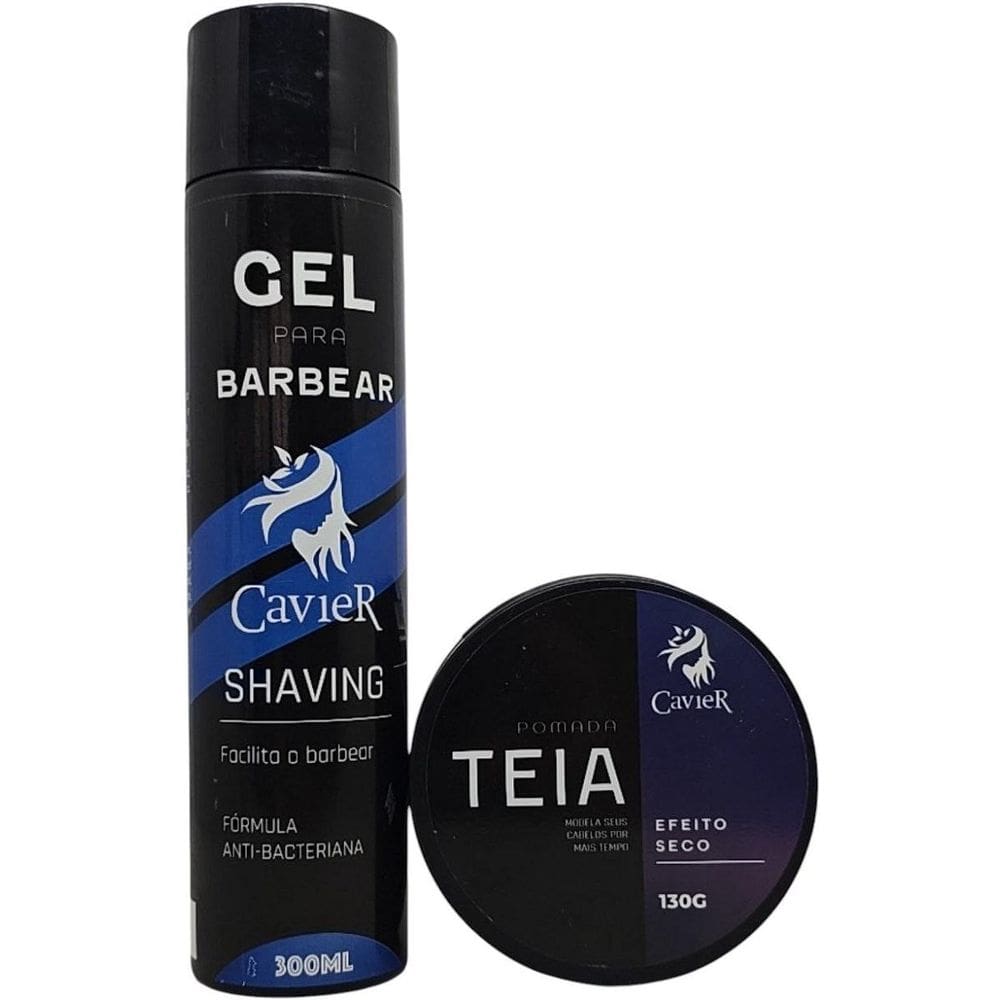 Kit Gel Barbear 300Ml - Pomada Teia Cavier 130G