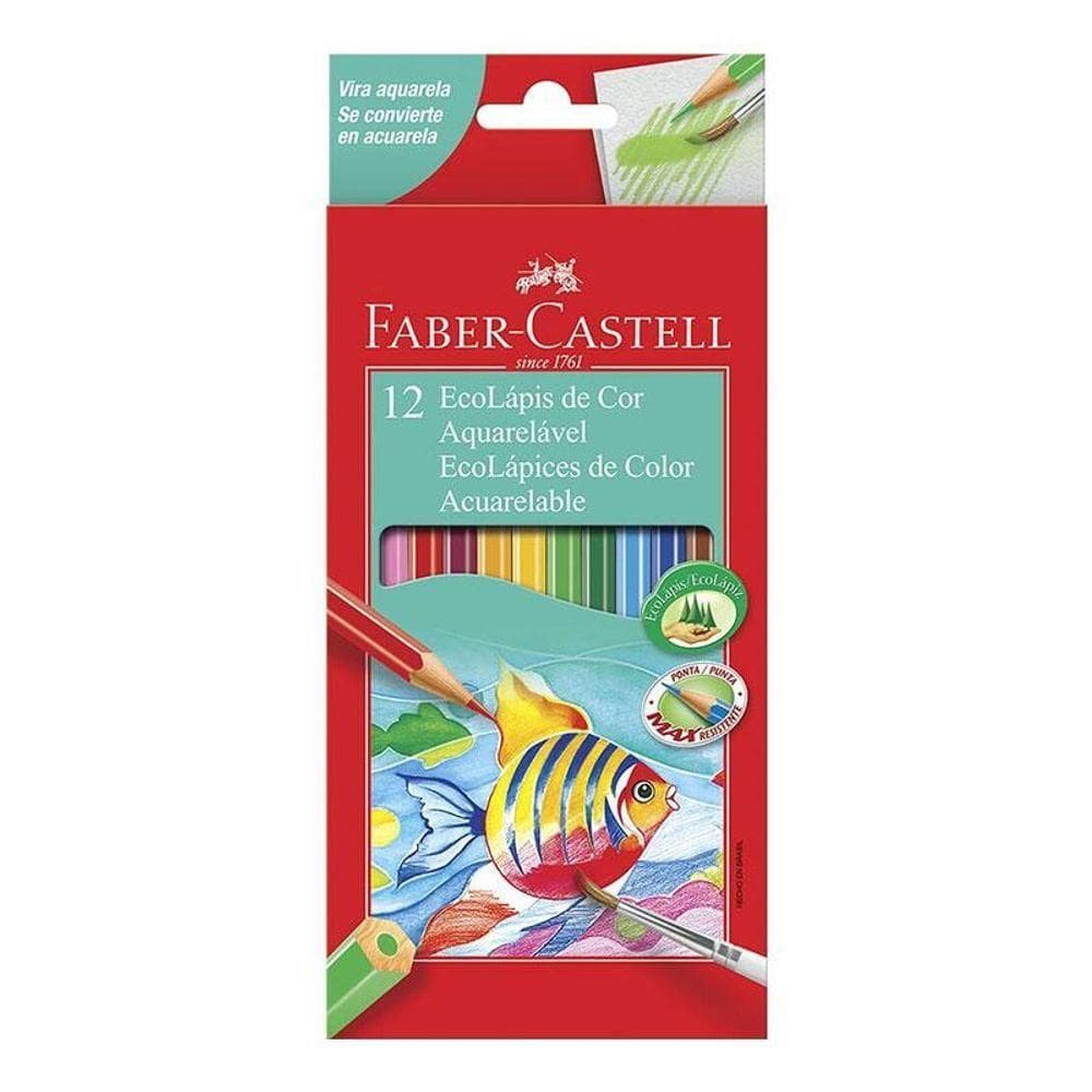 Lápis De Cor Ecolápis Aquarelável 120212g 12 Cores - Faber Castell